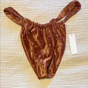 iNAMORATA Velvet Bikini Bottom - Rust